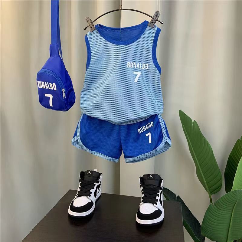 Summer Baby Boys Sports Suit Children Vest Shorts Set Casual Jerseys Quick Dry