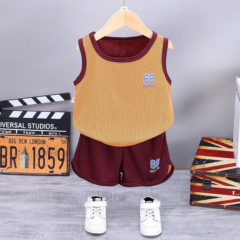 Summer Baby Boys Sports Suit Children Vest Shorts Set Casual Jerseys Quick Dry