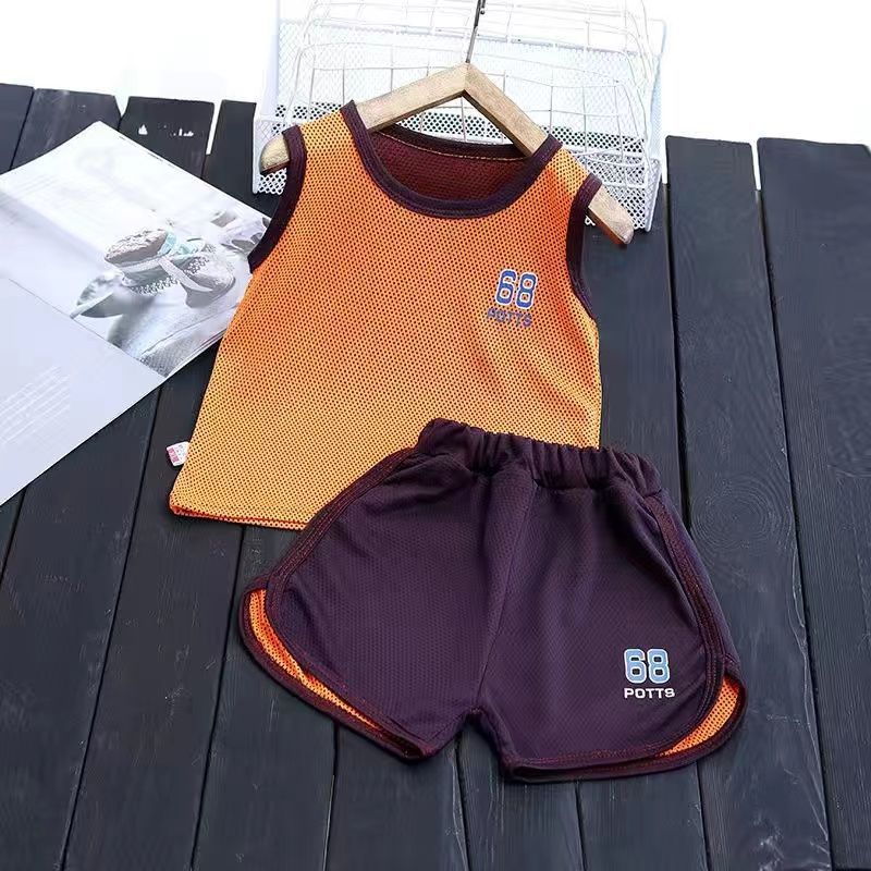 2Pcs Set Basketball Clothes Children Summer Sports Suit Kids Boys Jersey Outfits