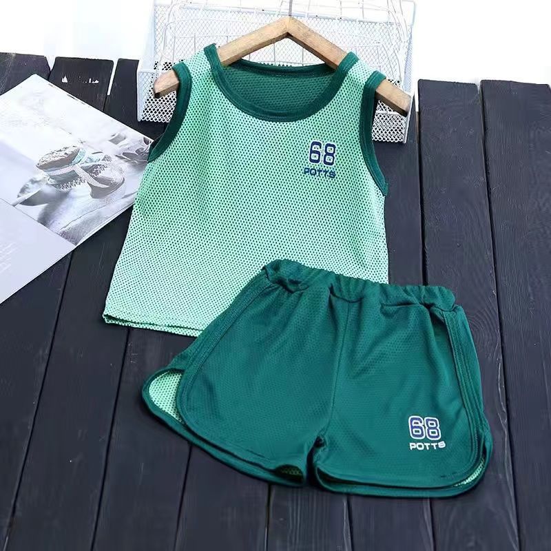 2Pcs Set Basketball Clothes Children Summer Sports Suit Kids Boys Jersey Outfits