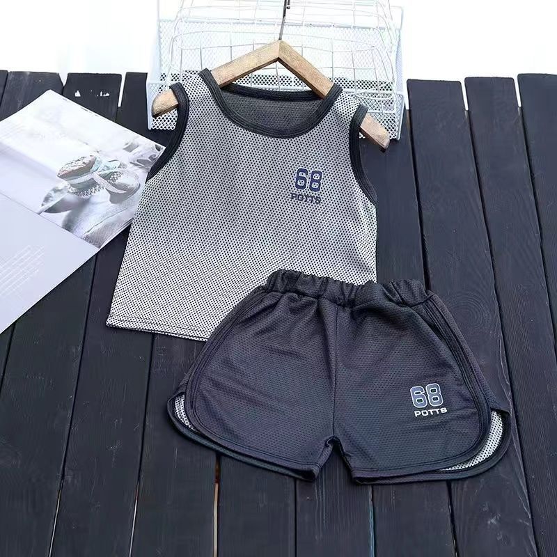 2Pcs Set Basketball Clothes Children Summer Sports Suit Kids Boys Jersey Outfits