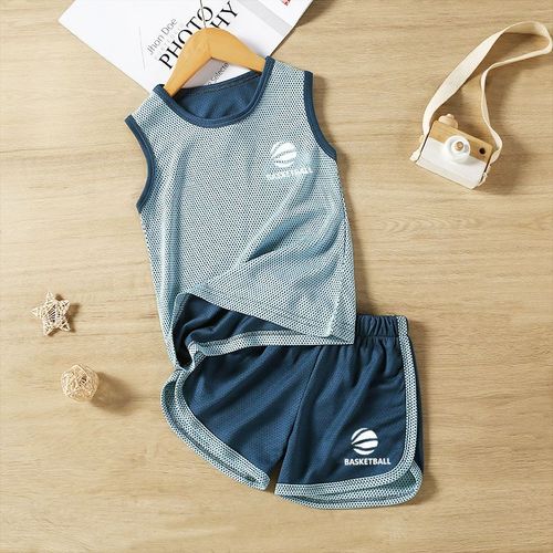 Boys Sport Suit Short Sleeve T-Shirt and Shorts Football Basketball Jerseys Sets