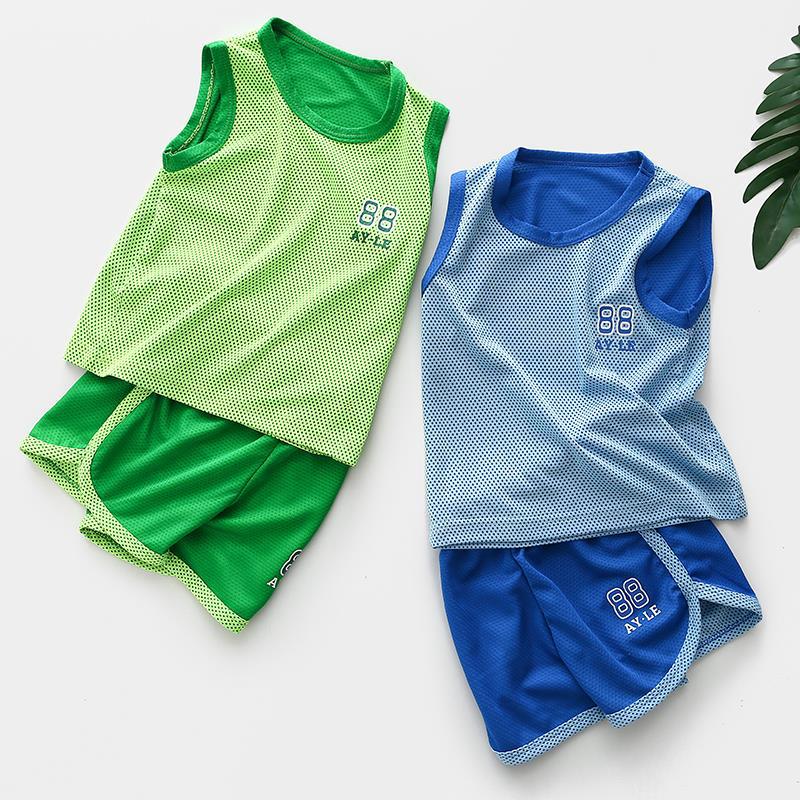 Kids Boys Basketball Tracksuit Quick Dry Athletic T-Shirt with Sports Shorts Set