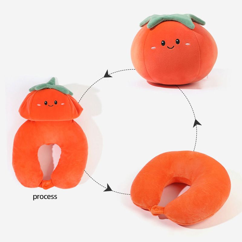 Creative Fruit 2 In 1 Morphing U-Shaped Pillow Toy Office Nap Foam Microbeads