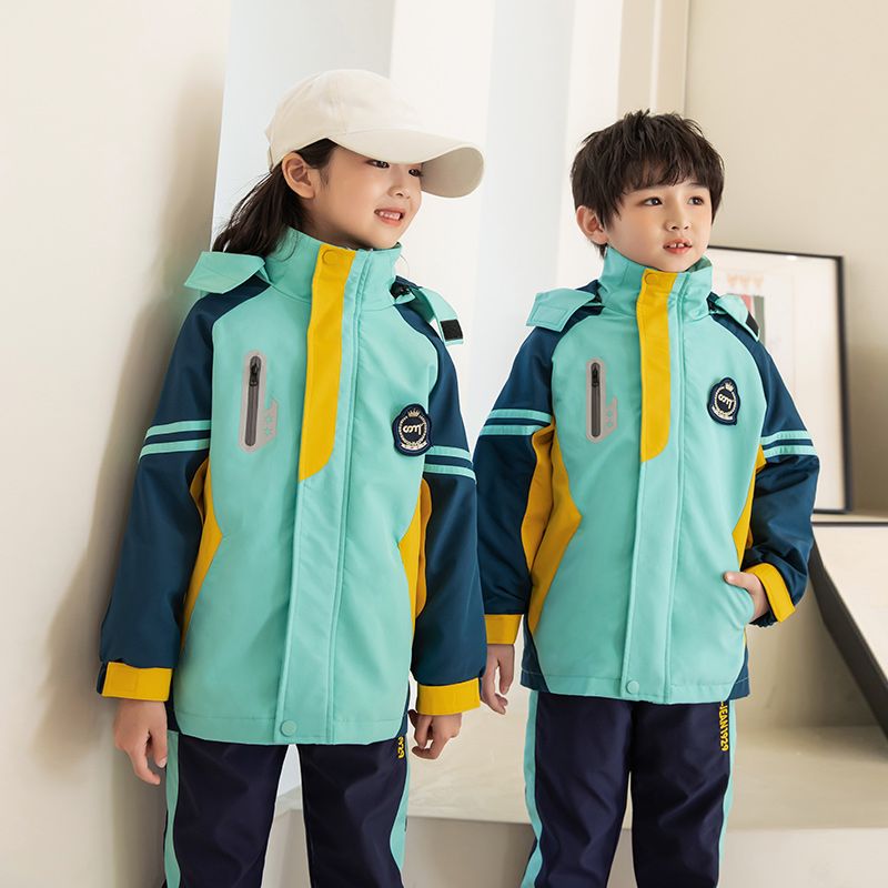 The uniform school uniforms of the elementary school contain the internal three -piece set of children's class clothes to retain