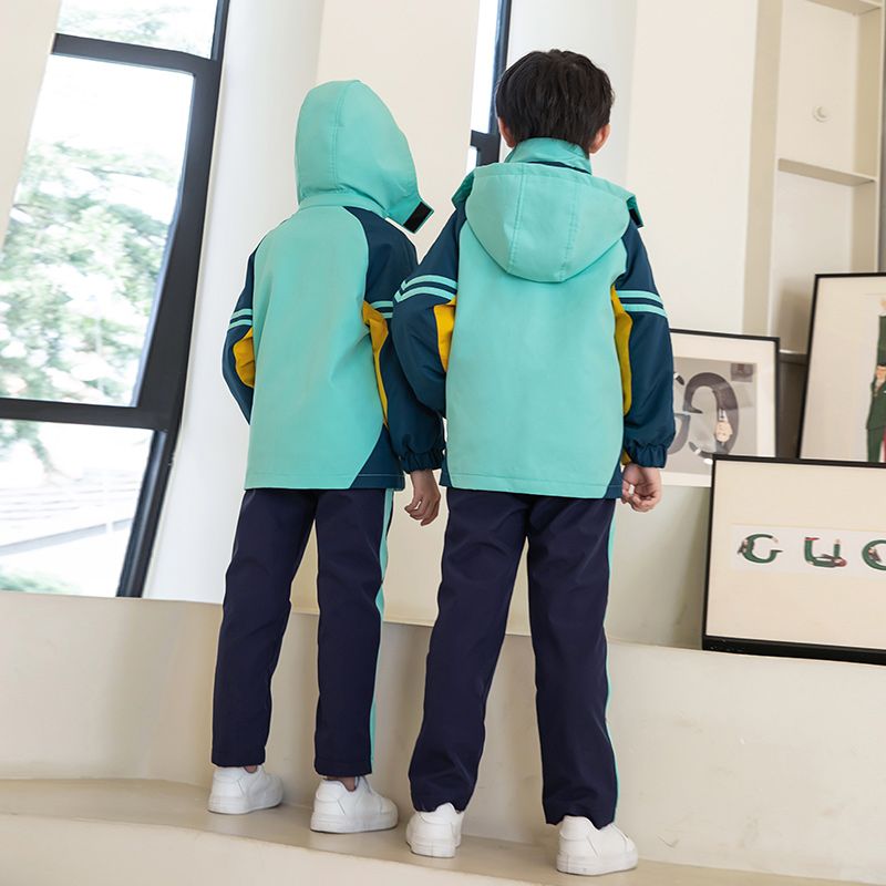 The uniform school uniforms of the elementary school contain the internal three -piece set of children's class clothes to retain