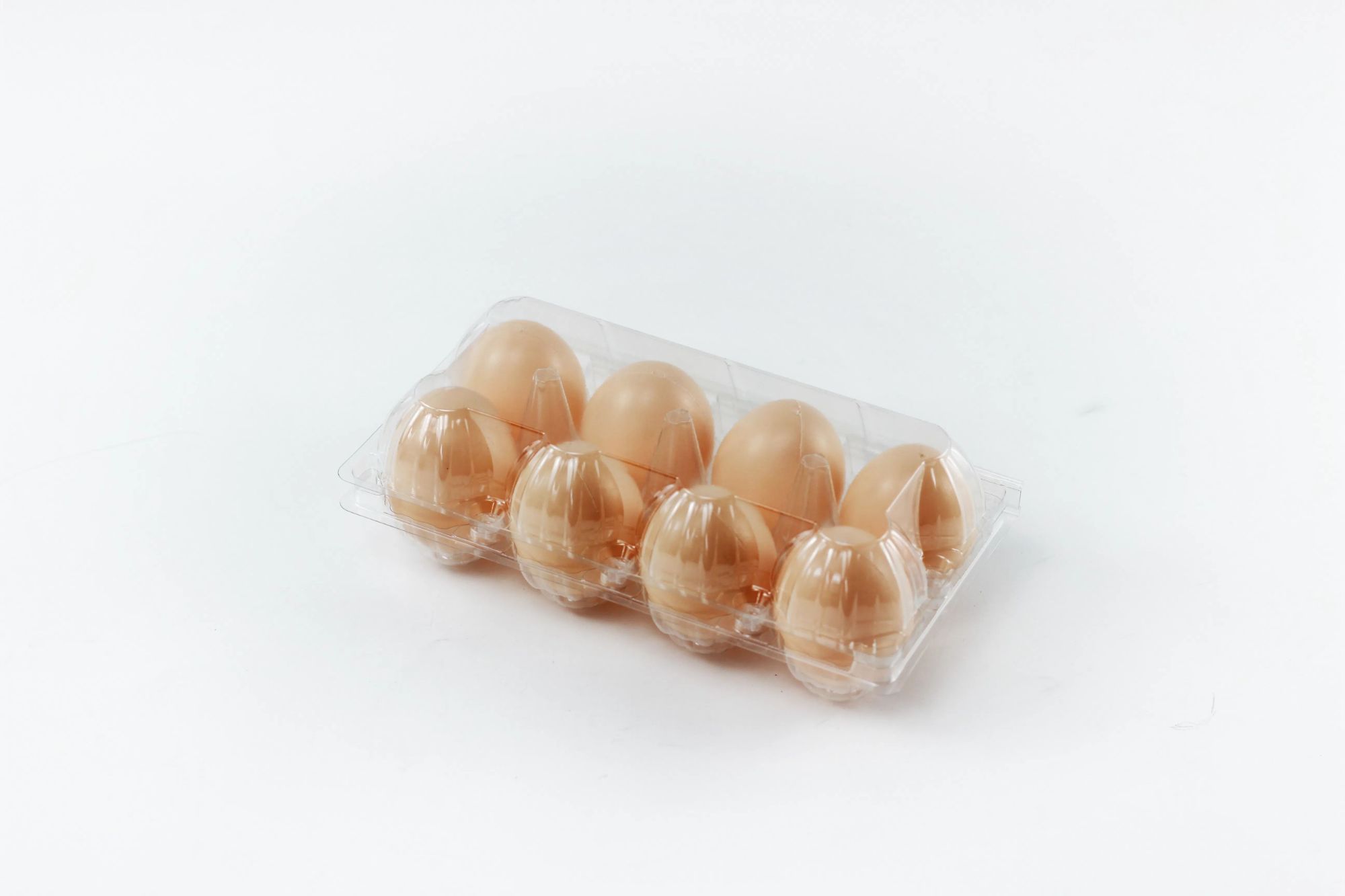 Free Sample 8 Section High Quality Plastic Clear Egg box Egg Tray for Wholesale Farm Use