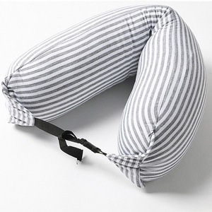 Striped U-Shaped Pillow Neck Guard with Foam Particle Travel Nap