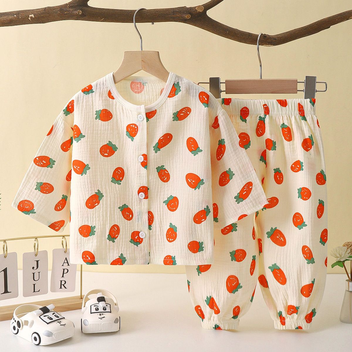 High Quality Children Cutton Kids Pajamas Set 1-8Y Home Baby Wear 2pcs Set Girls Sleep Wear Long Sleeve Kids Sleep Wear