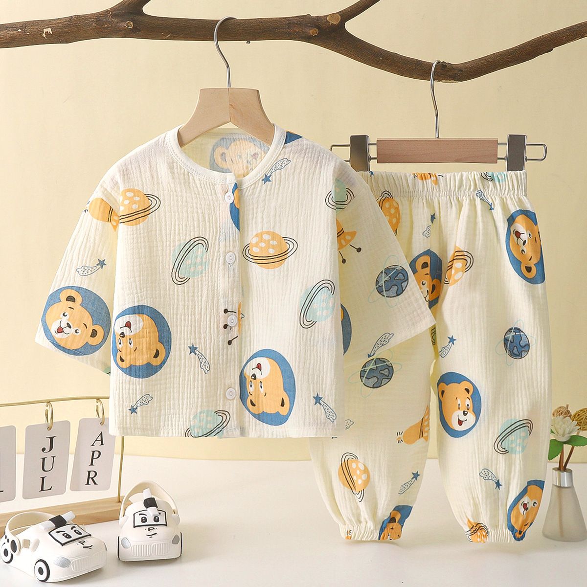 High Quality Children Cutton Kids Pajamas Set 1-8Y Home Baby Wear 2pcs Set Girls Sleep Wear Long Sleeve Kids Sleep Wear