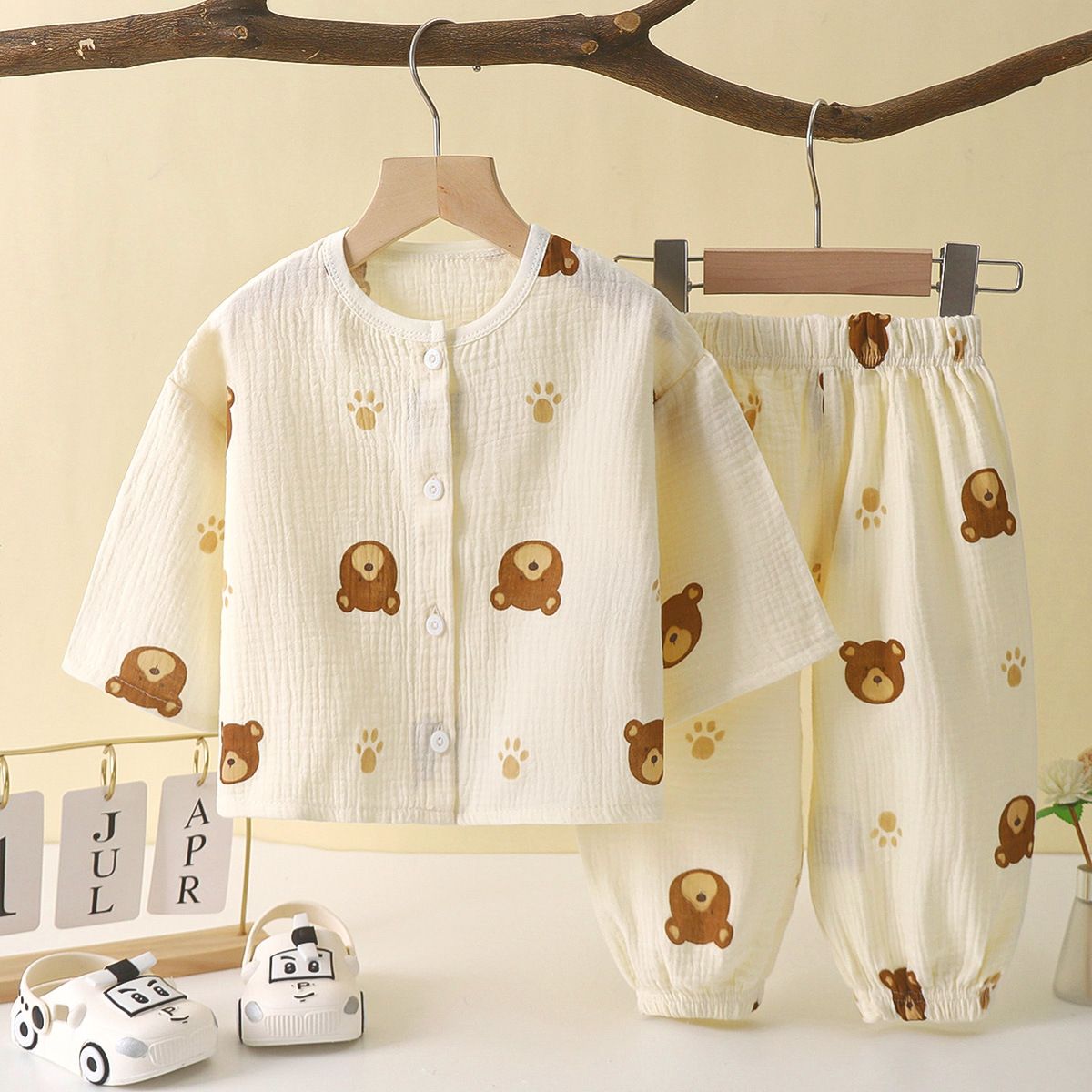 High Quality Children Cutton Kids Pajamas Set 1-8Y Home Baby Wear 2pcs Set Girls Sleep Wear Long Sleeve Kids Sleep Wear