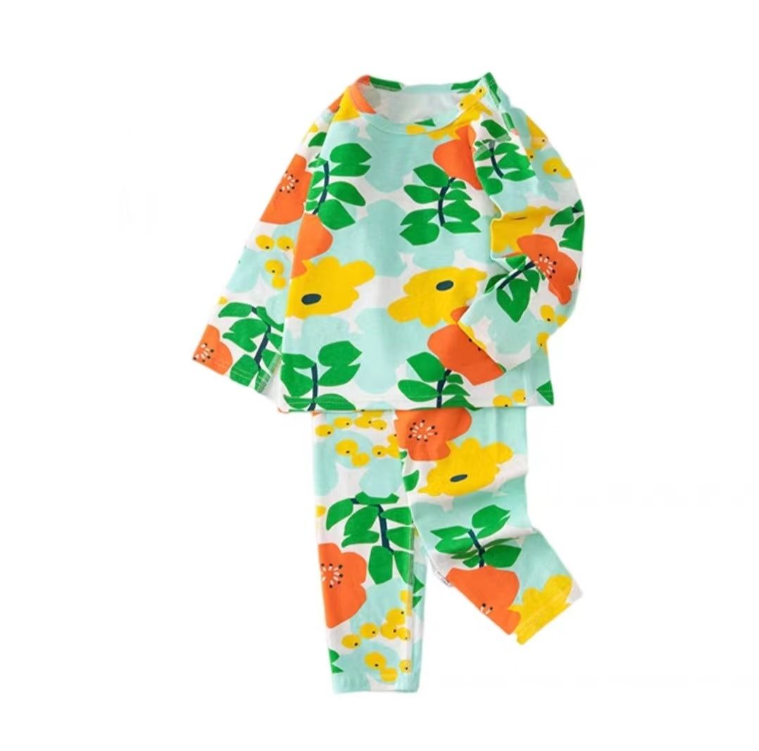 wholesale children clothes boys and girls cartoon printed pajamas setcotton new design sleeping clothes cartoon pajamas