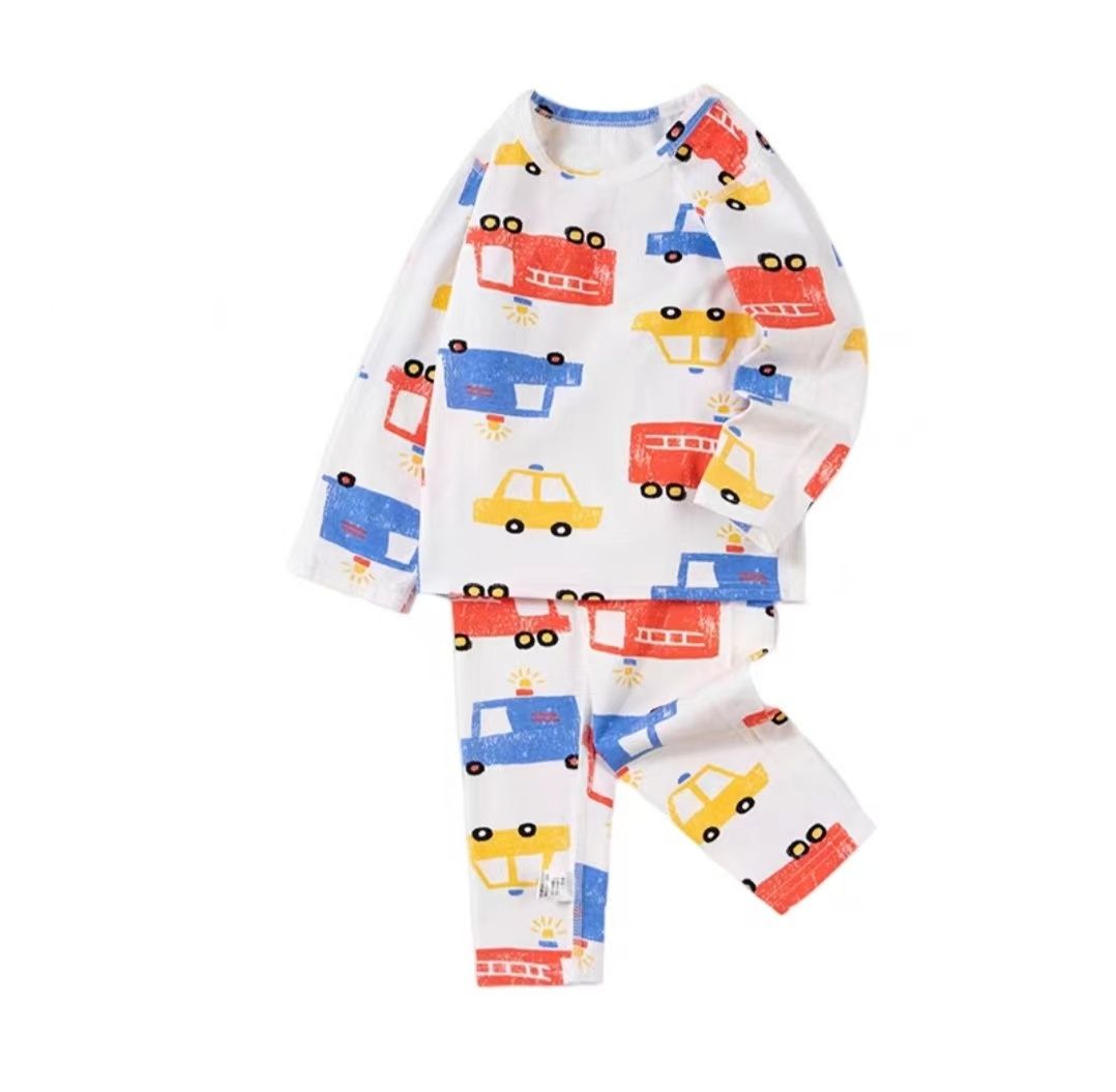 wholesale children clothes boys and girls cartoon printed pajamas setcotton new design sleeping clothes cartoon pajamas