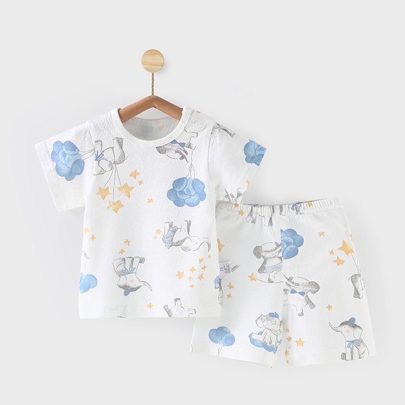 Wholesale pajamas for children kids sleepwear set cute animals sleepwear kids Sleeve Tops+pants 2pcs suit home clothing