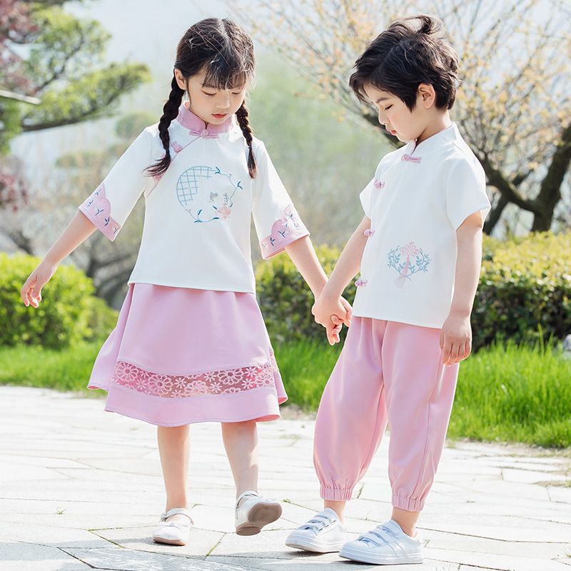 Children Ancient Hanfu Chinese Style National Summer set Primary school student