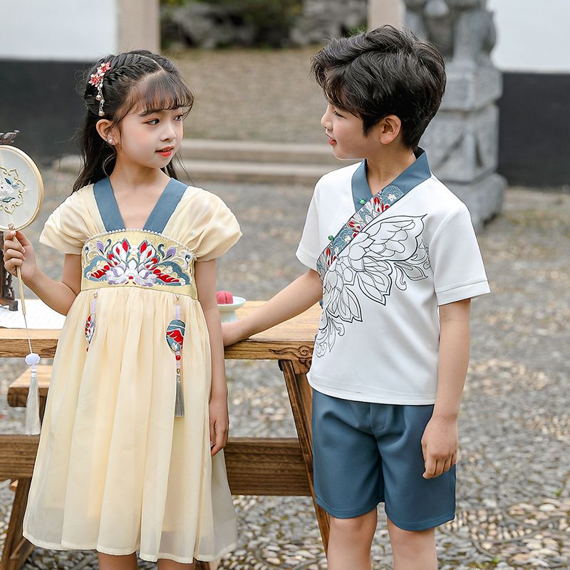 Children's ancient Hanfu Chinese -style national summer elementary school service refreshing