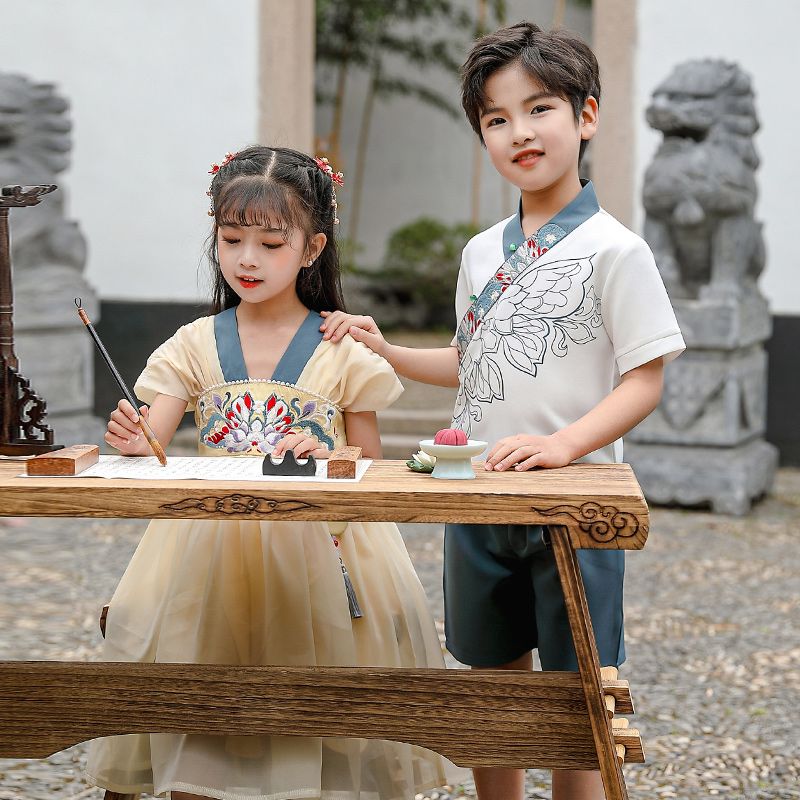 Children's ancient Hanfu Chinese -style national summer elementary school service refreshing