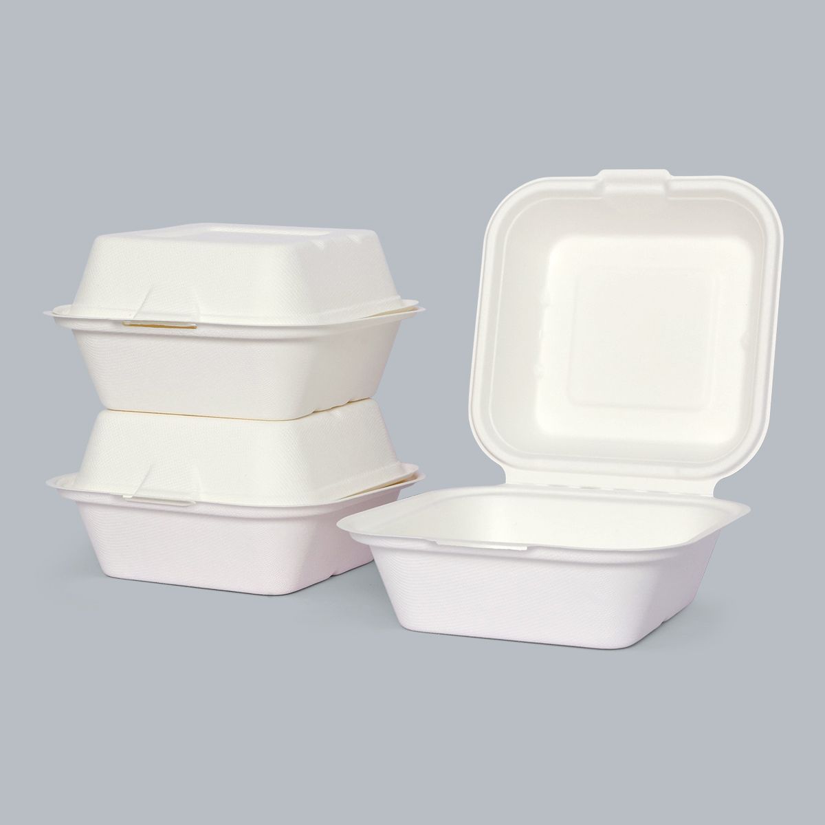 Disposable Tableware 6 Inch Flip-top Hamberger Box Meal Box Factory Price Wholesale Food Packaging Environmentally Friendly