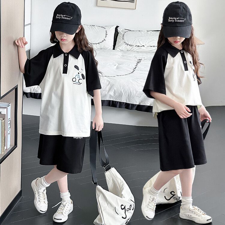 Stylish Summer Clothing for Girls - Casual Short Sleeve and Comfortable Shorts Set for Everyday and Outdoor Activities