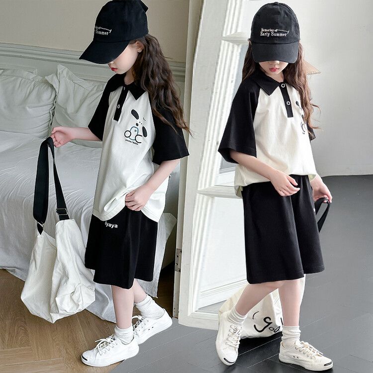 Stylish Summer Clothing for Girls - Casual Short Sleeve and Comfortable Shorts Set for Everyday and Outdoor Activities