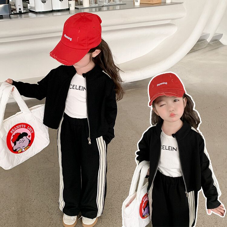 Fashionable Summer Sports Suit for Girls - Short Sleeve Jacket and Pants Set for Traveling and Sports