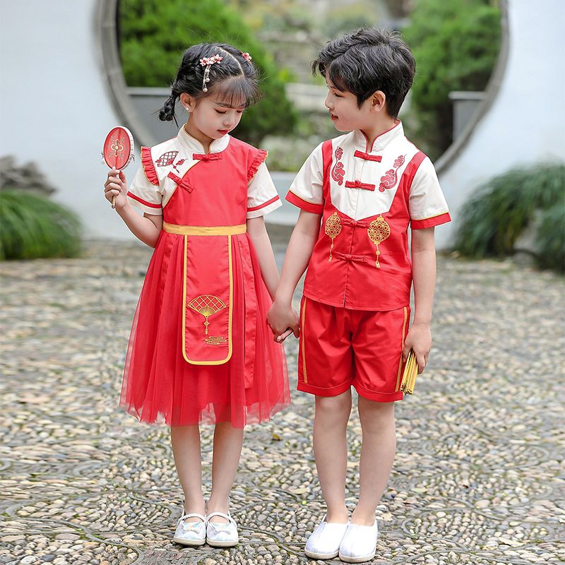 Children's ancient Hanfu Chinese -style national summer elementary school students' second grade