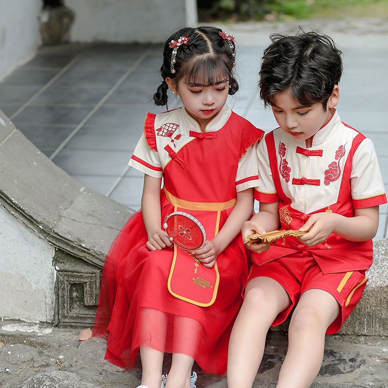 Children's ancient Hanfu Chinese -style national summer elementary school students' second grade