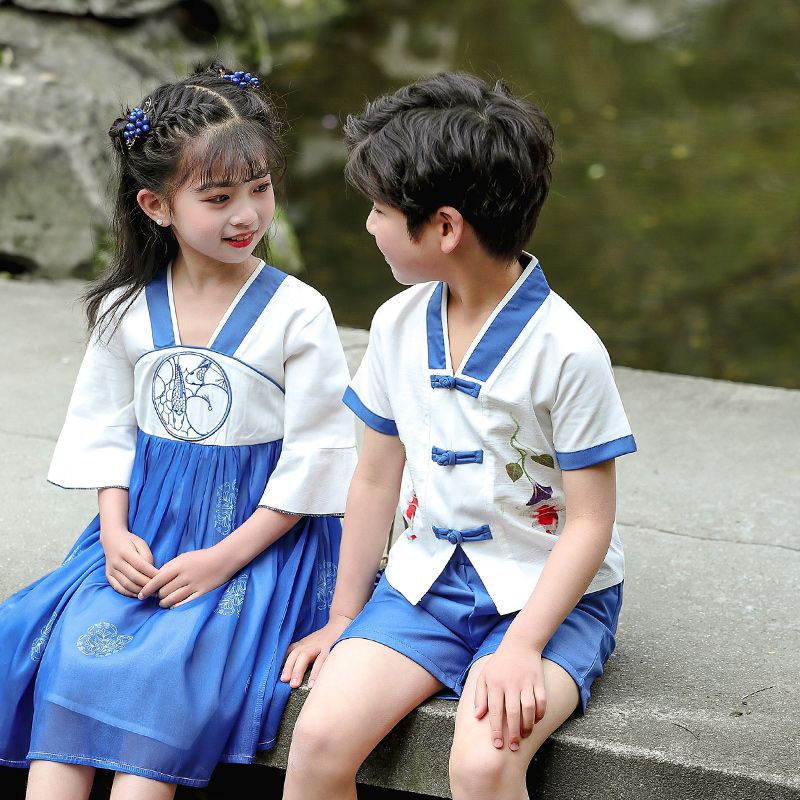 Children's ancient Hanfu Chinese -style national summer elementary school service third grade