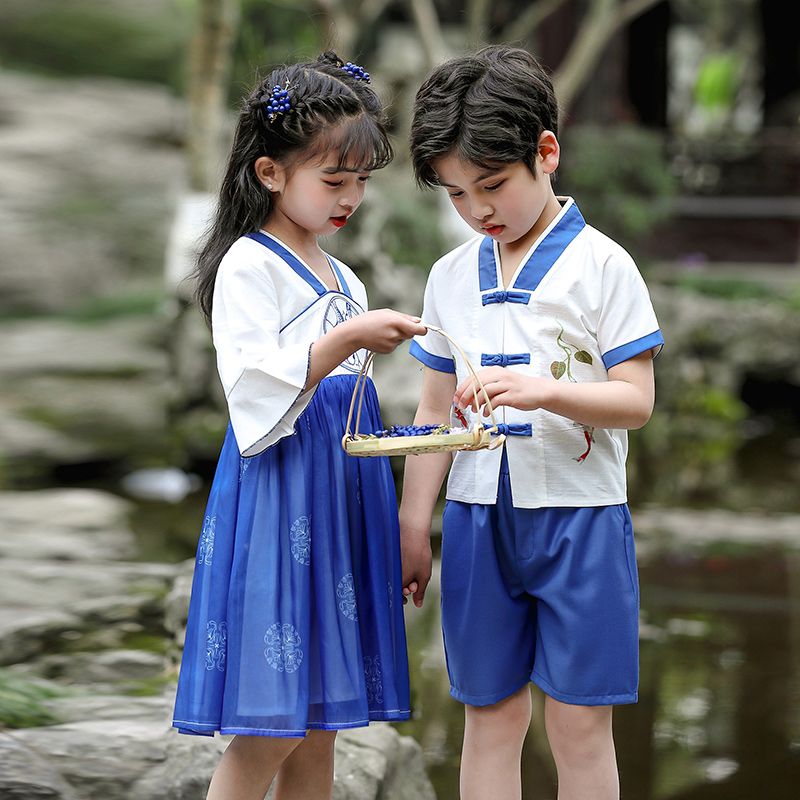 Children's ancient Hanfu Chinese -style national summer elementary school service third grade