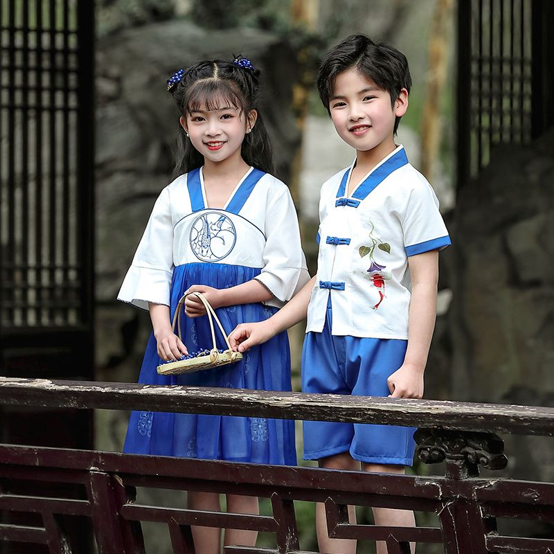 Children's ancient Hanfu Chinese -style national summer elementary school service third grade