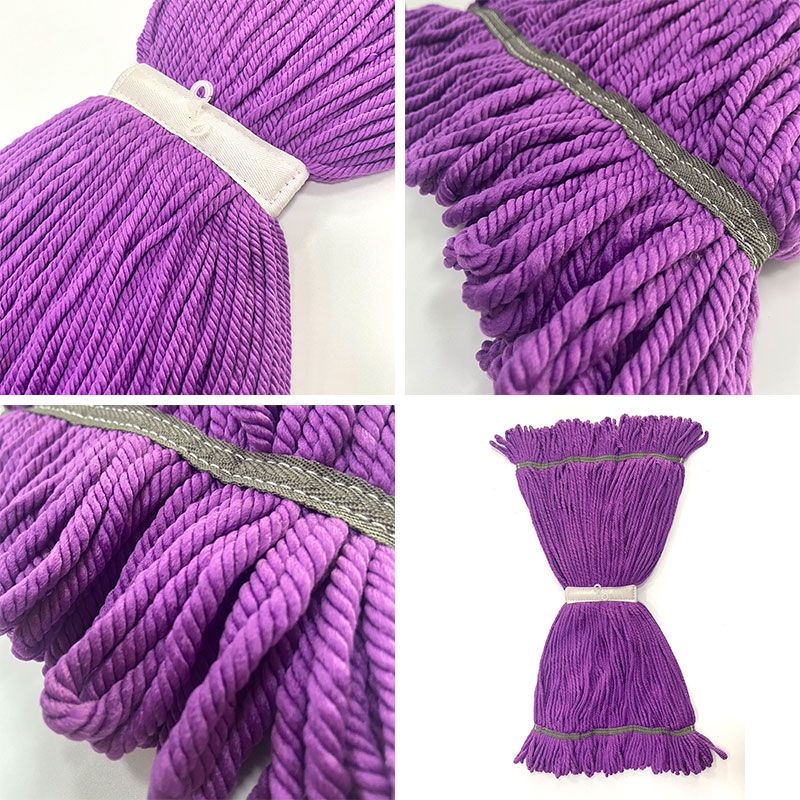 Purple Cleaning Tool With Replacement Microfiber Head Flat Mop Water