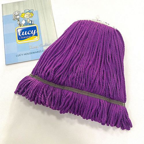 Purple Cleaning Tool With Replacement Microfiber Head Flat Mop Water