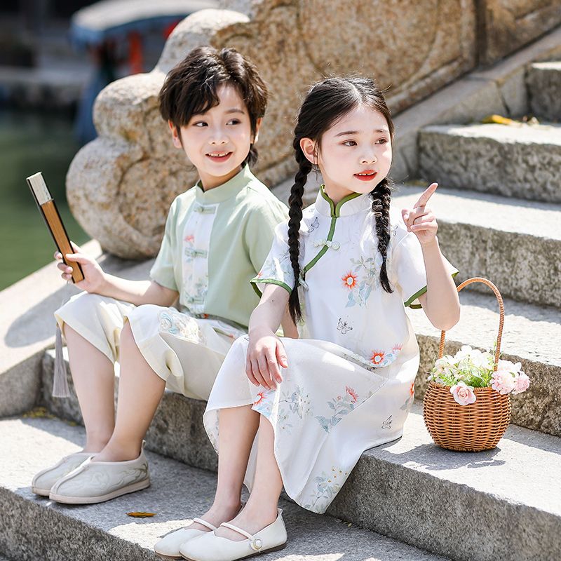 Children's ancient Hanfu Chinese -style national summer elementary school service national performance first grade