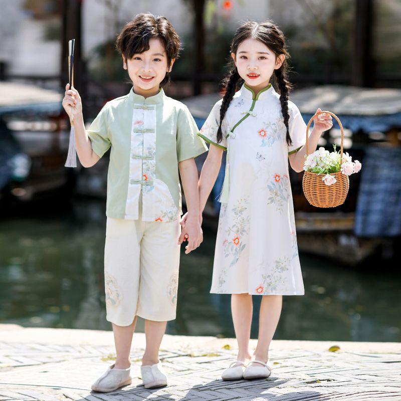 Children's ancient Hanfu Chinese -style national summer elementary school service national performance first grade