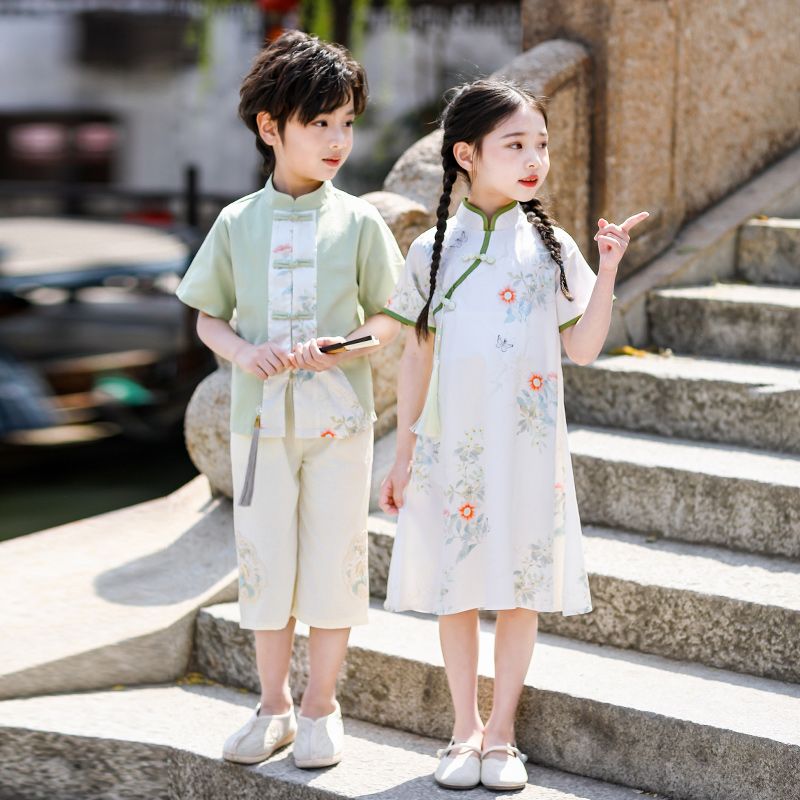 Children's ancient Hanfu Chinese -style national summer elementary school service national performance first grade