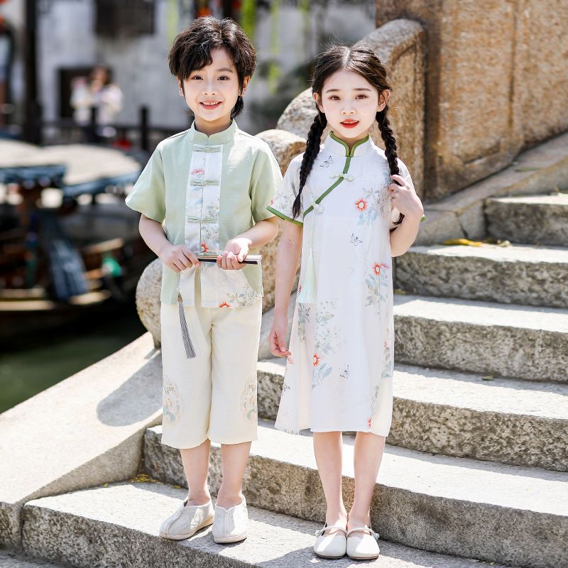 Children's ancient Hanfu Chinese -style national summer elementary school service national performance first grade