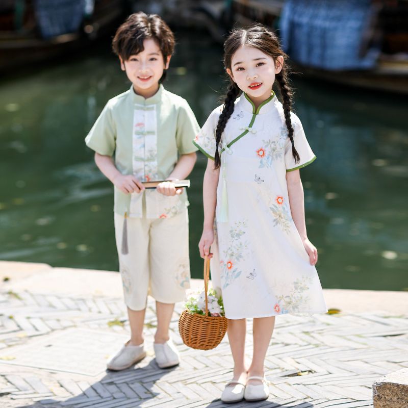 Children's ancient Hanfu Chinese -style national summer elementary school service national performance first grade