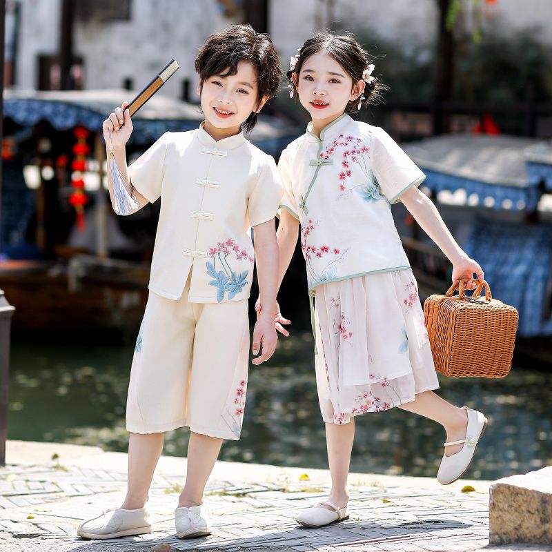 Children's ancient Hanfu Chinese -style national summer elementary school service national performance second grade