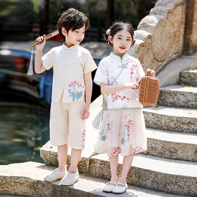 Children's ancient Hanfu Chinese -style national summer elementary school service national performance second grade