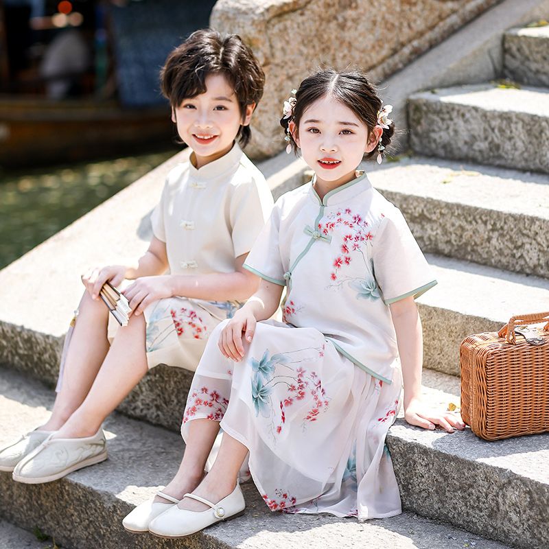 Children's ancient Hanfu Chinese -style national summer elementary school service national performance second grade