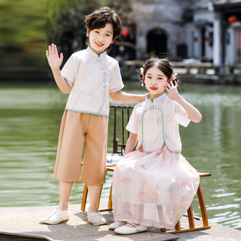 Children's ancient Hanfu Chinese -style national summer elementary school service national performance third grade