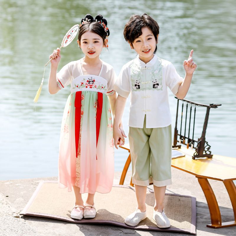 Children's ancient Hanfu Chinese -style national summer elementary school service national performance fourth grade