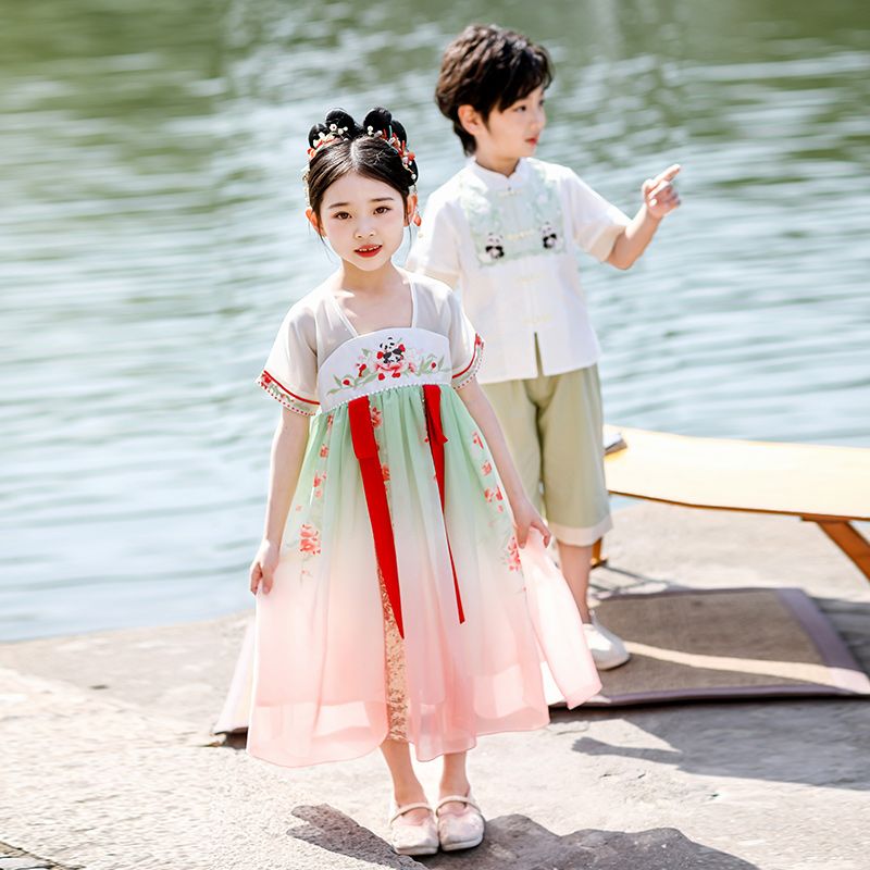 Children's ancient Hanfu Chinese -style national summer elementary school service national performance fourth grade