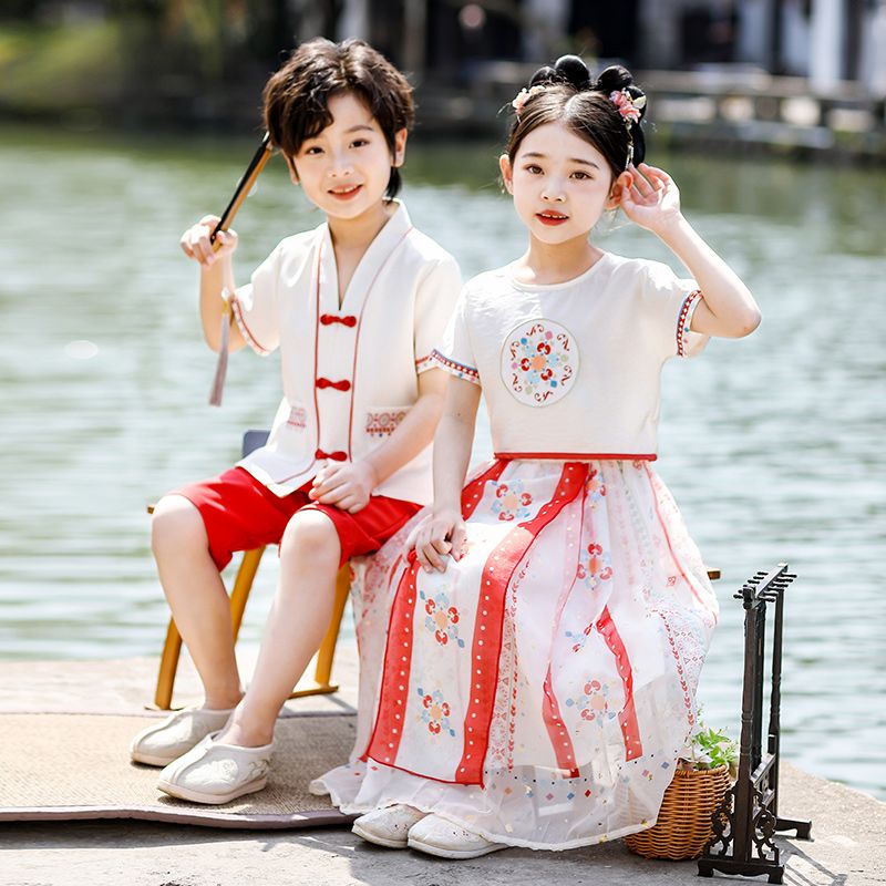 Children's ancient Hanfu Chinese style national summer kindergarten class service