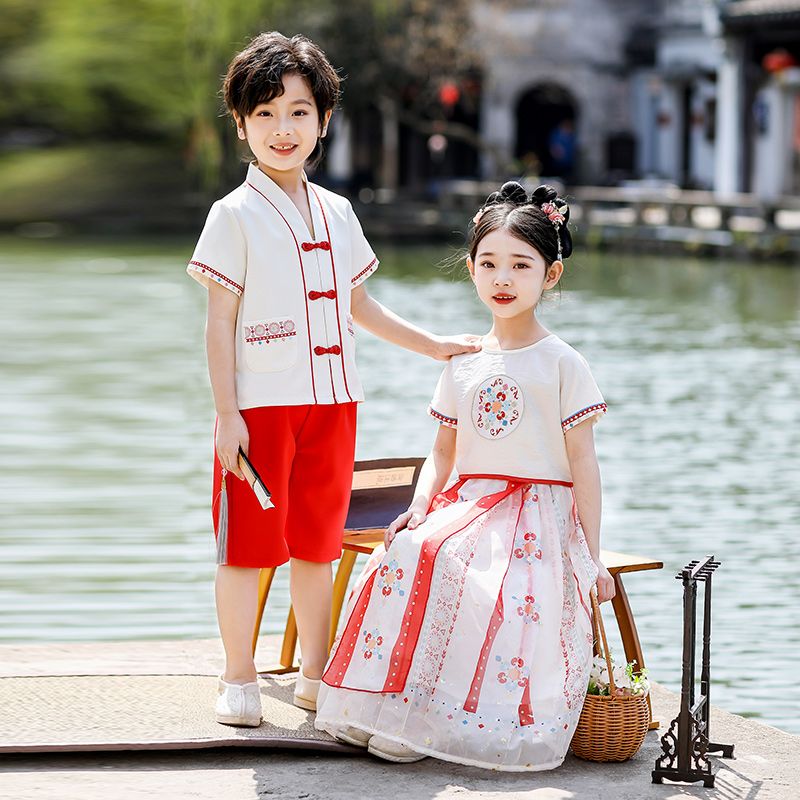 Children's ancient Hanfu Chinese style national summer kindergarten class service