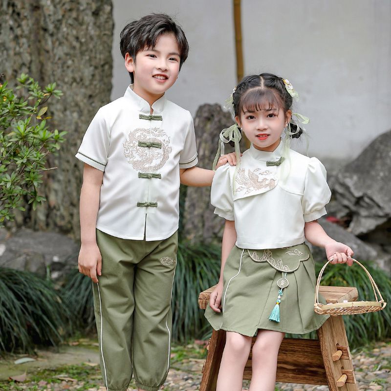 Children's ancient Hanfu Chinese -style national summer elementary school student performance clothing suits