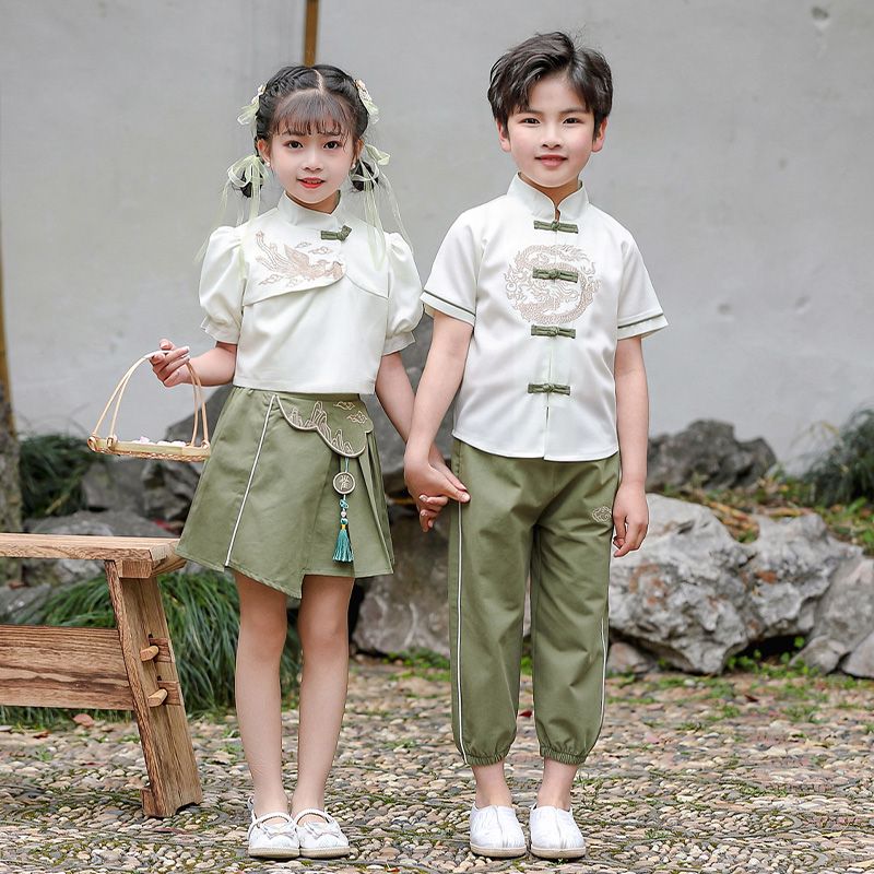 Children's ancient Hanfu Chinese -style national summer elementary school student performance clothing suits