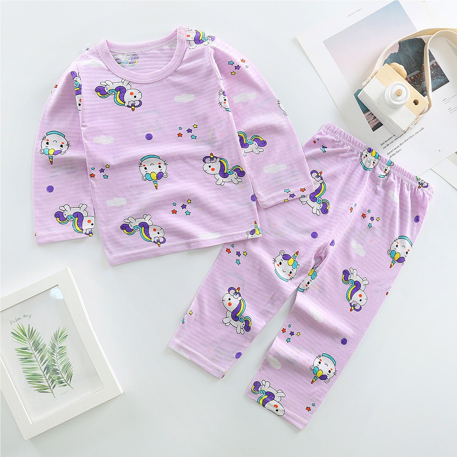 Hot Selling Wholesale Summer Children's Set Cotton 2 Pcs Girls Boys Cute Pajamas Set factory direct sale 2-6Y sleepwear suit