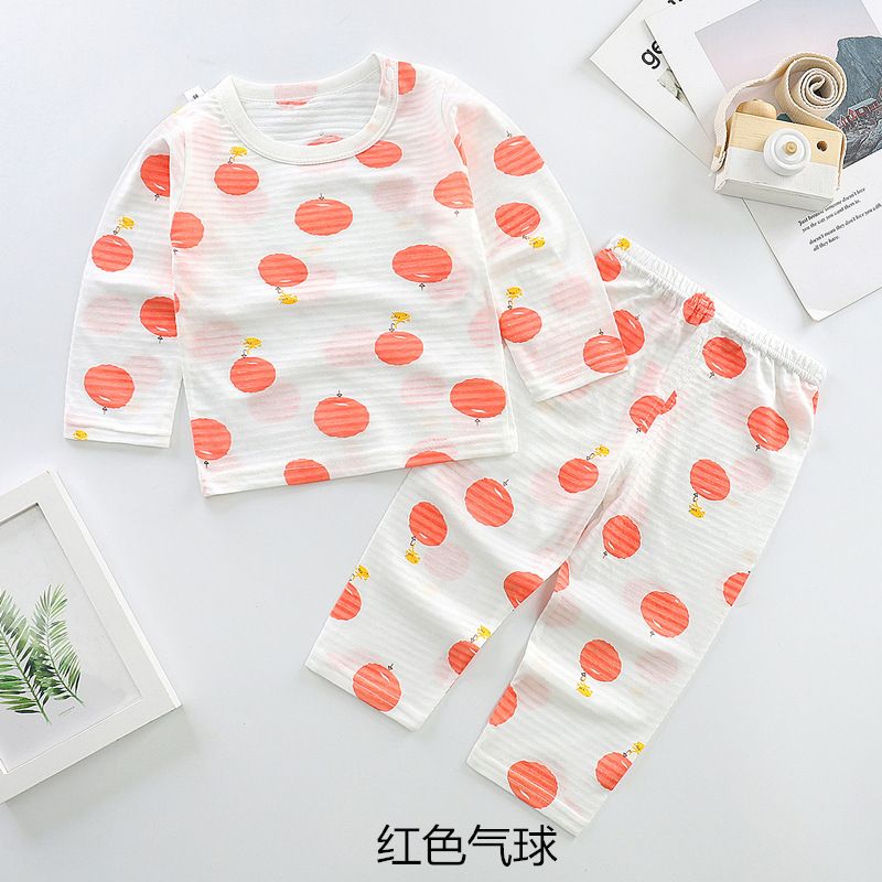 Wholesale of children's cotton pajama suits for boys and girls Cute Clothes Casual Long Sleeve Baby Kids 100% Cotton set