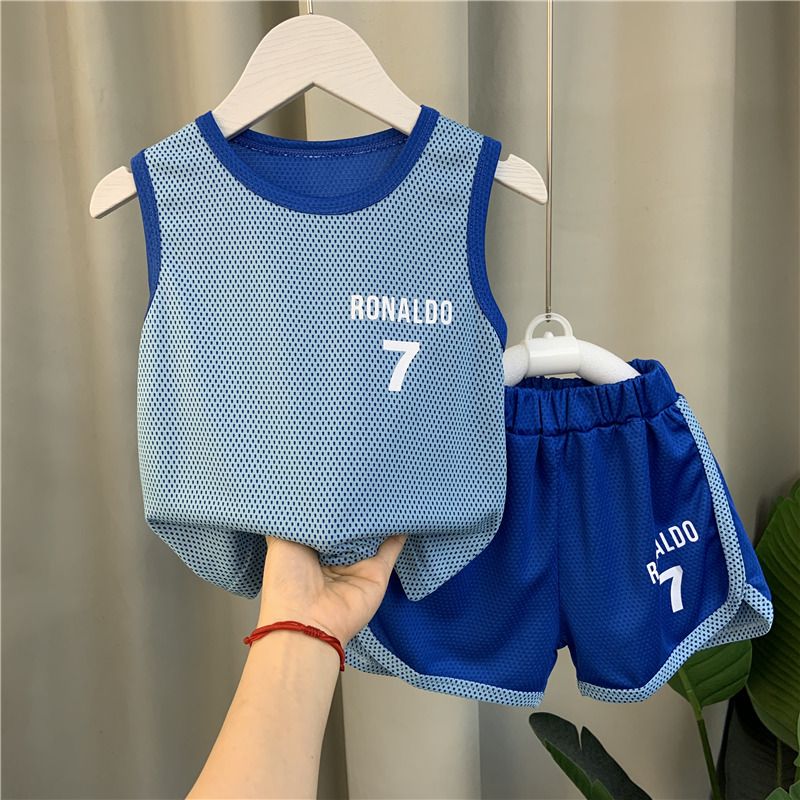 Factory direct wholesale kids Quick-dry sports clothes basketball clothes Boys summer suit T-Shirt + Shorts Set